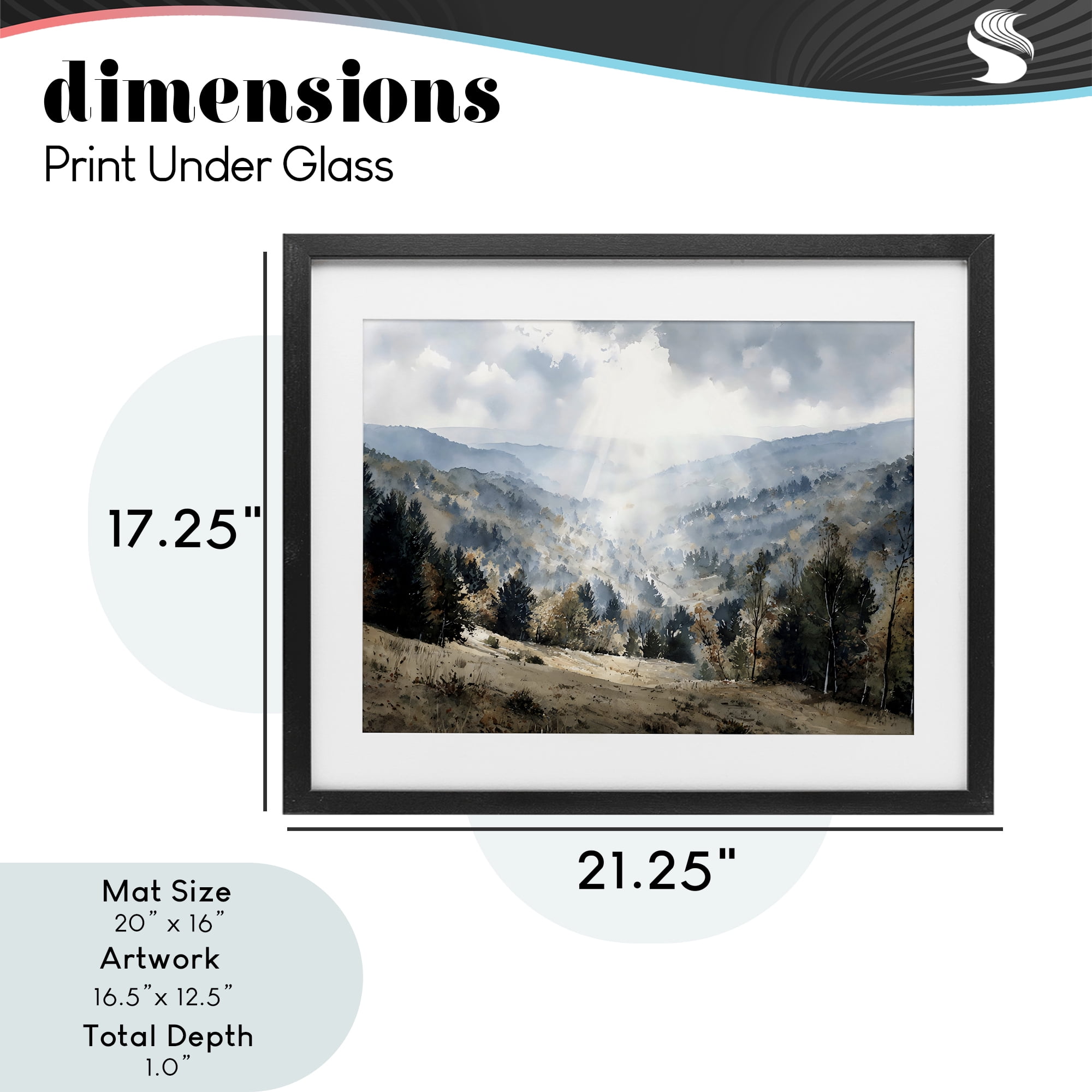 Stupell Industries Sunlit Fall Valley Beams Black Framed Print Under Glass, design by Franklyn Gregory