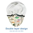 thumbnail image 4 of Shower Caps,Colorful Realistic Dinosaurs Plants Pattern Waterproof Shower Cap for Women 4 Pieces,Double Reusable Hair Cover for Shower PEVA Elastic Stretch Hem, 4 of 7