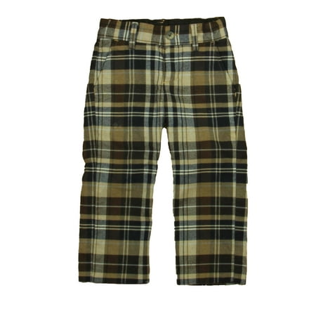 

Pre-owned Janie and Jack Boys Brown Plaid Pants size: 2T