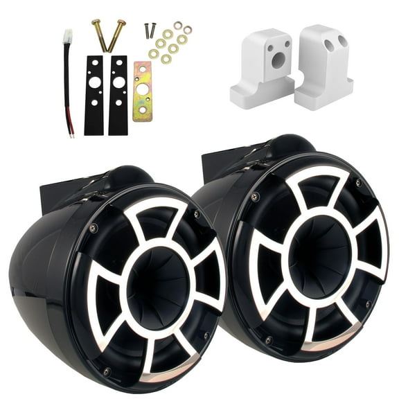 Wet Sounds for Supra FxONE - REV 8 X Mount Tower Speakers - BLACK (Pair) w/ Supra FxONE Upper Tower Adapter Brackets
