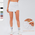 thumbnail image 4 of Falda de tenis ajustada y elástica para mujer, antideslumbrante, de cintura alta, para deportes, yoga, fitness, golf, falda corta con bolsillo, 4 of 6