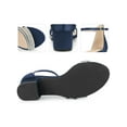thumbnail image 2 of BLISSFUL STEP Satin Rhiness Open Toe Block Heel Sandals for Women Navy Blue (Size 7.5), 2 of 6