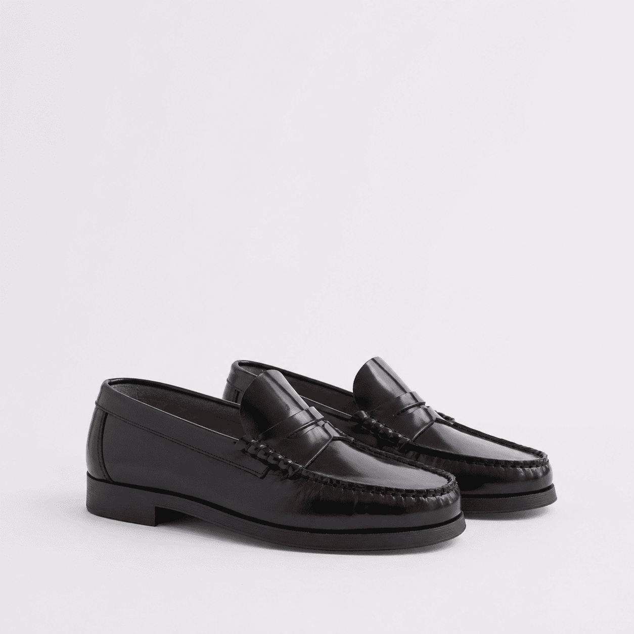 Free Assembly Men's Leather Moc Toe Penny Loafers