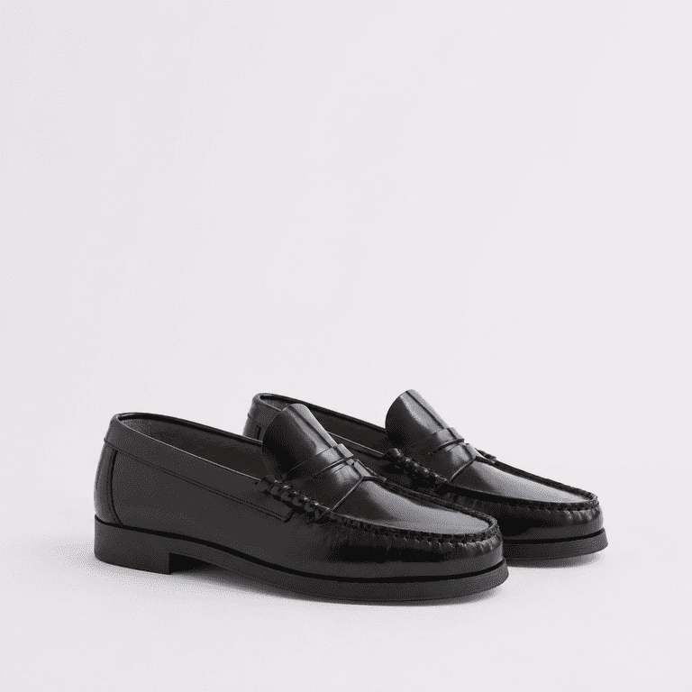 Free Assembly Men's Leather Moc Toe Penny Loafers - Walmart.com