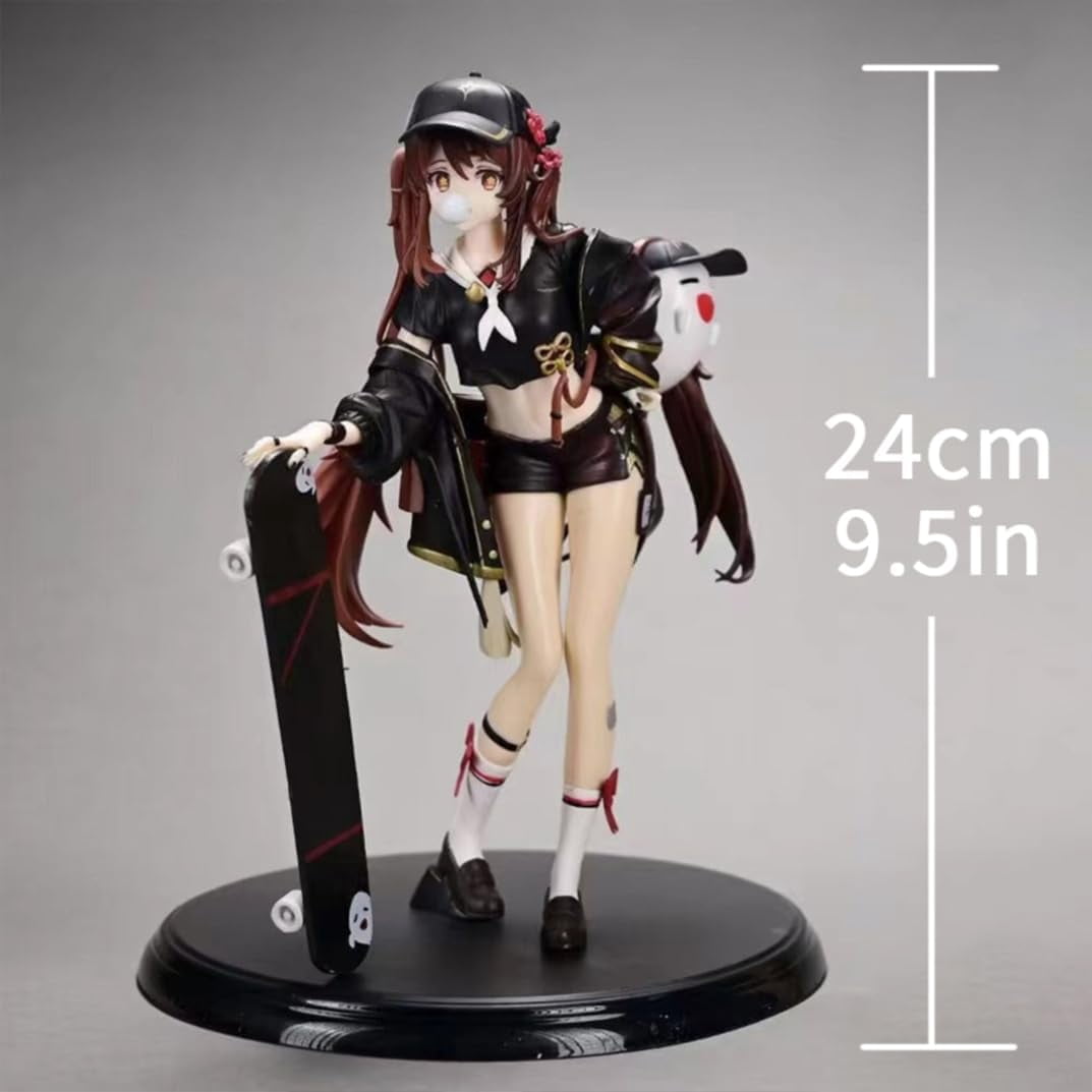 New Genshin Impact Hu Tao (skateboard Ver) Character Anime Model Statue Action Figures Desktop Ornament Popular Decorations Fan Souvenirs Creative Gift Collectable