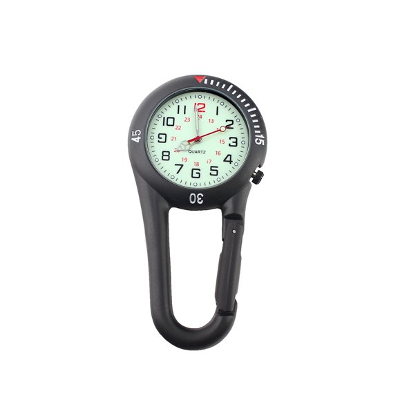 Janrevotw Luminous Dial Clip-On Mountaineering Watch Climbing Wall Clock (Black)