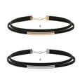 thumbnail image 4 of Collier Ras du Cou Classique Collier Colliers Légers Rétro Couples Courts Double Couche Chaîne de Mode Couples Courts Pendentifs pour Argent, 4 of 7