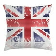 thumbnail image 1 of British Throw Pillow Cushion Cover, Grunge United Kingdom Flag with Dot Circle Effects National English Display, Decorative Square Accent Pillow Case, 24 X 24 Inches, White Red Indigo, by Ambesonne, 1 of 2