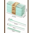 thumbnail image 2 of Adults Lunch Box, Stackable Bento Box, 3-In-1 Compartment - Wheat Straw, Leakproof Bento Lunch Box Meal Prep Containers（ Beige), 2 of 5