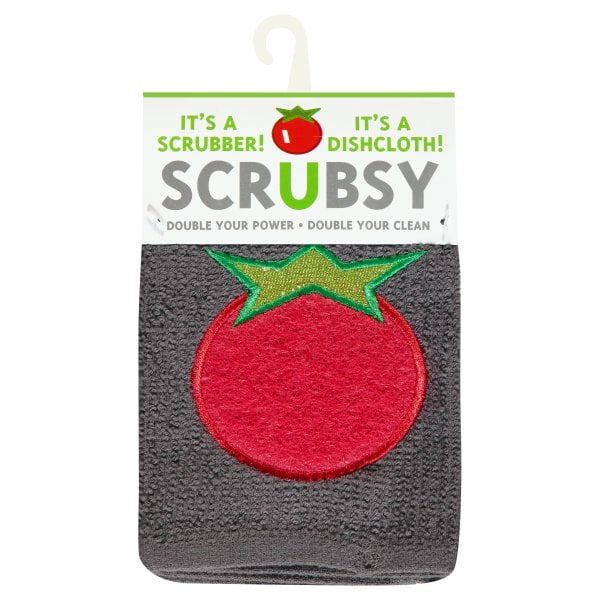 MU Kitchen Scrubsy Gray/Red Terry Cotton/Polyester/Polyamide Dish Cloth