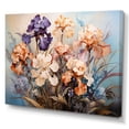 thumbnail image 2 of Designart "Timeless Elegance: Purple And Peach Irises" Irises Wall Art Living Room, 2 of 7