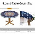 thumbnail image 2 of Mandala Round Tablecloth Colorful Watercolor Kaleidoscope Oriental Vintage Flower Elastic Fitted Table Cover Washable Tablecloths for Kitchen Dining Party 40-44 inch, 2 of 6