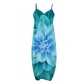 thumbnail image 3 of Robe Décontractée pour Femmes Été Sans Manches Grande Taille Longue Robe Maxi avec Poches Imprimé Floral Ample Robe de Plage Robe Bohème, 3 of 4