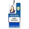 thumbnail image 2 of Supervisor Badge Buddy - Heavy Duty Vertical Badge Buddies for Supervisors - Spill & Tear Proof Cards - 2 Sided USA Printed ID Tag Backer by Specialist ID (Blue), 2 of 2