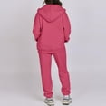 thumbnail image 5 of Huankd Sweatsuits Women 2 Piece Outfit Zip Up Jacket Comfort Jogger Set Fleece Hoodie and Sweatpants Set Matching Sweat Sets Hot Pink XL, 5 of 6