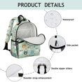 thumbnail image 4 of Multicolor Cat and Flower Green Pattern Cute School Backpack Bag for School with Padded Back and Adjustable Shoulder Straps 15.25"x11.5"x5.25", 4 of 5