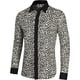 thumbnail image 1 of Camisa informal de manga larga con botones y estampado de leopardo retro para hombre, nueva moda 2024, talla S-6XL, estampado de leopardo en blanco y negro, 1 of 6