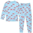 thumbnail image 3 of Pajama Red and White Striped Bow Cute Comfortable Cotton Two-piece Pajama Set, 3 of 7