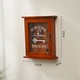 thumbnail image 1 of Caja de llaves de madera, puerta de gabinete de llaves montada en la pared Retro, almacenamiento de madera maciza ecológica duradera con 6 ganchos, Color de madera creativo, 1 of 5