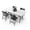 White Table & Black Chairs, variant on 6FT Folding Table and 8 Chairs Set – Heavy-Duty Portable Furniture for Camping & Parties, 330 lb Table & 600 lb Chairs Capacity, Indoor/Outdoor Use