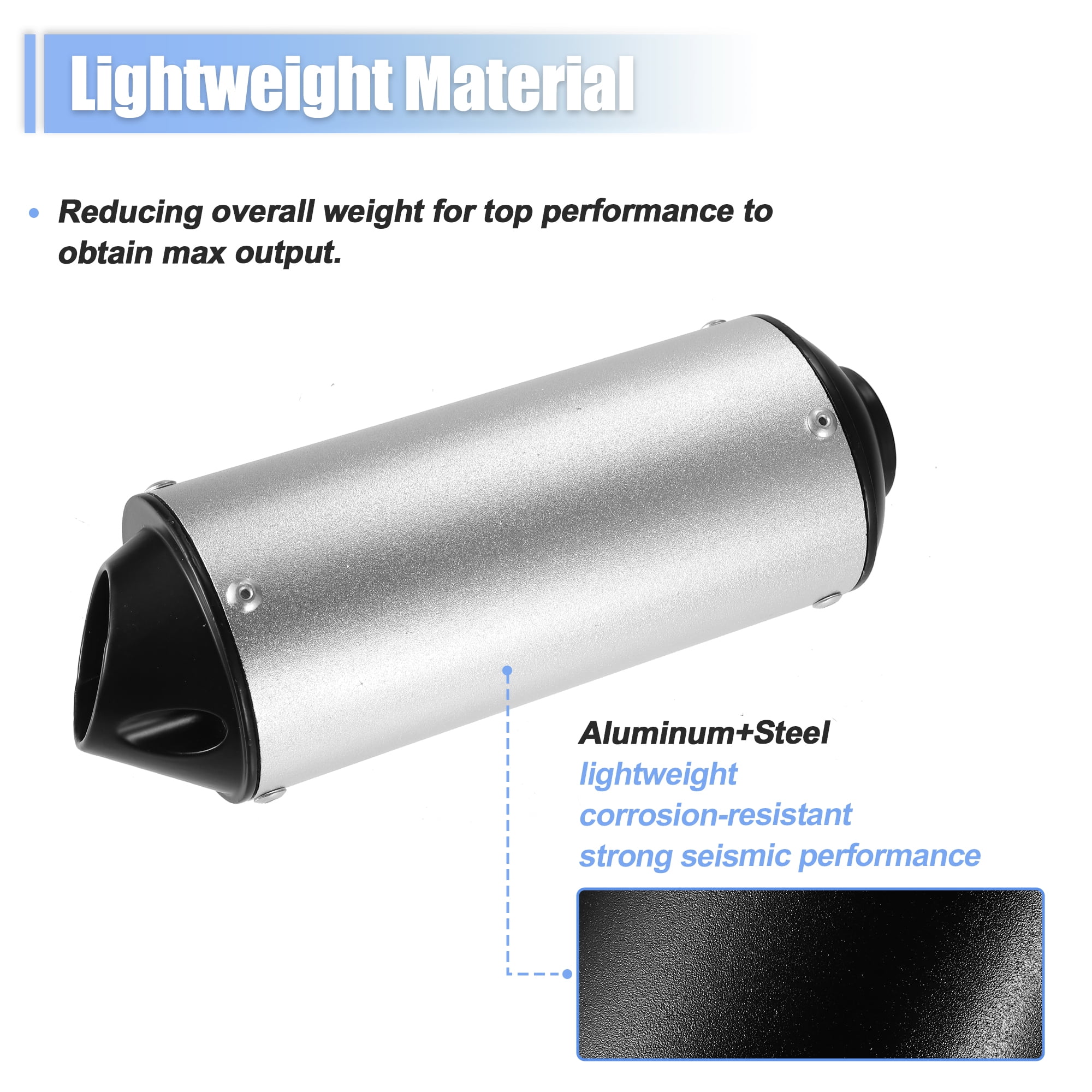 Unique Bargains 1 Set Muffler Exhaust Pipe System Assembly Kit 28mm for Motorbike ATV Pit Dirt Bike Muffler Silver Tone