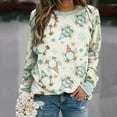 thumbnail image 2 of Femmes de Noël Sweatshirt Veste Mi-Longue Imprimé Mode Pull Col Rond Chaud Pull à Manches Longues Fermeture Cardigan Vacances Xmas Outwear, 2 of 4
