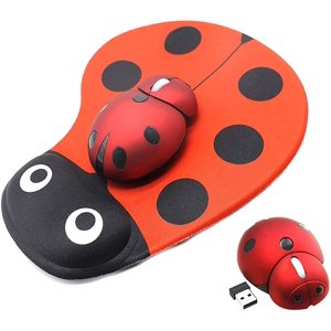 Wireless Mouse with Mouse Pad Cute Animal Wireless Mouse, Portable Mobile Optical Mouse