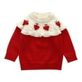 thumbnail image 5 of Esaierr Toddler Kids Knitted Sweater for Girls Boys,Newborn Pullover Knite Tops Fall Winter Outfits 9M-6Y Round Neck Long Sleeve Baby Knitting Sweater, 5 of 8