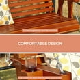 thumbnail image 4 of Outsunny Porch Swing with Chains and Cupholders, 2 Person Wooden Patio Swing Chair, 440 lbs. Weight Capacity, for Garden, Poolside, Backyard, Brown, 4 of 9
