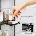 thumbnail image 3 of Corner Shower Caddy Standing, 4 Tier Rustproof Metal Shower Organizer with Soap Holder, Floor Shower Corner Shelf Rack Storage Stands with Adjustable Feet & 2 Hooks for Bathroom, Black, 3 of 15