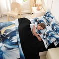 thumbnail image 5 of Homewish Blue Watercolor Swirl 7-Piece Twin Bedding,Classic Contemporary Bedding Comforter Set,Black Reversible, 5 of 8