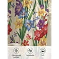 thumbnail image 6 of Sheer Curtains 72 inches Long, Colorful Irises Flowers Watercolor Plant Country Floral Light Filtering Sheer Window Curtains Rod Pocket Voile Drapes for Bedroom Living Room, 52"W x 72"L 2 Panels, 6 of 7