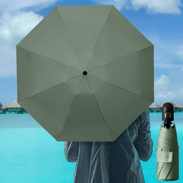 Paraguas compacto de viaje | Resistente al viento, plegable, con apertura y cierre automático | Tejido de alta densidad con protección UV | Portátil y ligero para exteriores, ideal para la lluvia y
