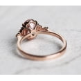 thumbnail image 3 of Sapphire Engagement Ring, Peach Sapphire ring Oval Sapphire Silver Ring Rose Gold Plated Ring, 3 of 3