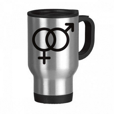 

Gender Difference Equality Between Men Women Rainbow Travel Mug Flip Lid Stainless Steel Cup Car Tumbler Thermos
