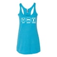 thumbnail image 2 of Cheerleading Eat Sleep Cheer Girl Sports Tri-Blend Racerback Tank Top, Vintage Turquoise, X-Large, 2 of 3