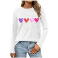thumbnail image 2 of Aloohaidyvio Valentine Shirts for Women Long Sleeve Heart Graphic T Shirt Valentine Day Shirts Tee Tops, 2 of 6