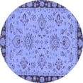 thumbnail image 1 of Ahgly Company Indoor Round Oriental Blue Traditional Area Rugs, 3' Round, 1 of 4