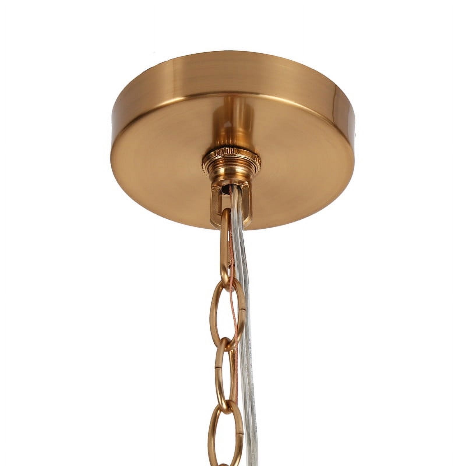 LNC 6-Light Gold and White Fabric Shade Candle Style Modern/Contemporary Chandelier
