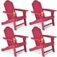 thumbnail image 1 of Costway 4 PCS Patio Adirondack Chair Weather Resistant Garden Deck with Cup Holder Red, 1 of 7