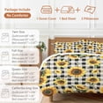 thumbnail image 6 of Cal King 4 Piece Bedding Set Summer Sunflower Bee Spring Floral Watercolor Soft Breathable Duvet Cover and Pillowcase,Black Buffalo Check Duvet Cover Set Bed Sheets for Bedroom Dormitory Guest Room, 6 of 9