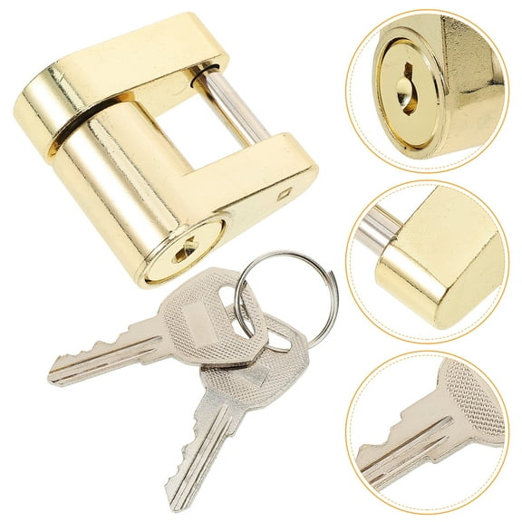 CIMAXIC Trailer Hitch Lock Solid Brass Key Design Yellow Trailer Safety Lock