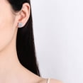 thumbnail image 4 of Biuufish Moissanite Earrings, 1.2 ct D Color 3EX Cut Lab Created Diamond Rose Gold Square Earrings 18K White Gold Plated Silver Screw Back for Women, 4 of 5