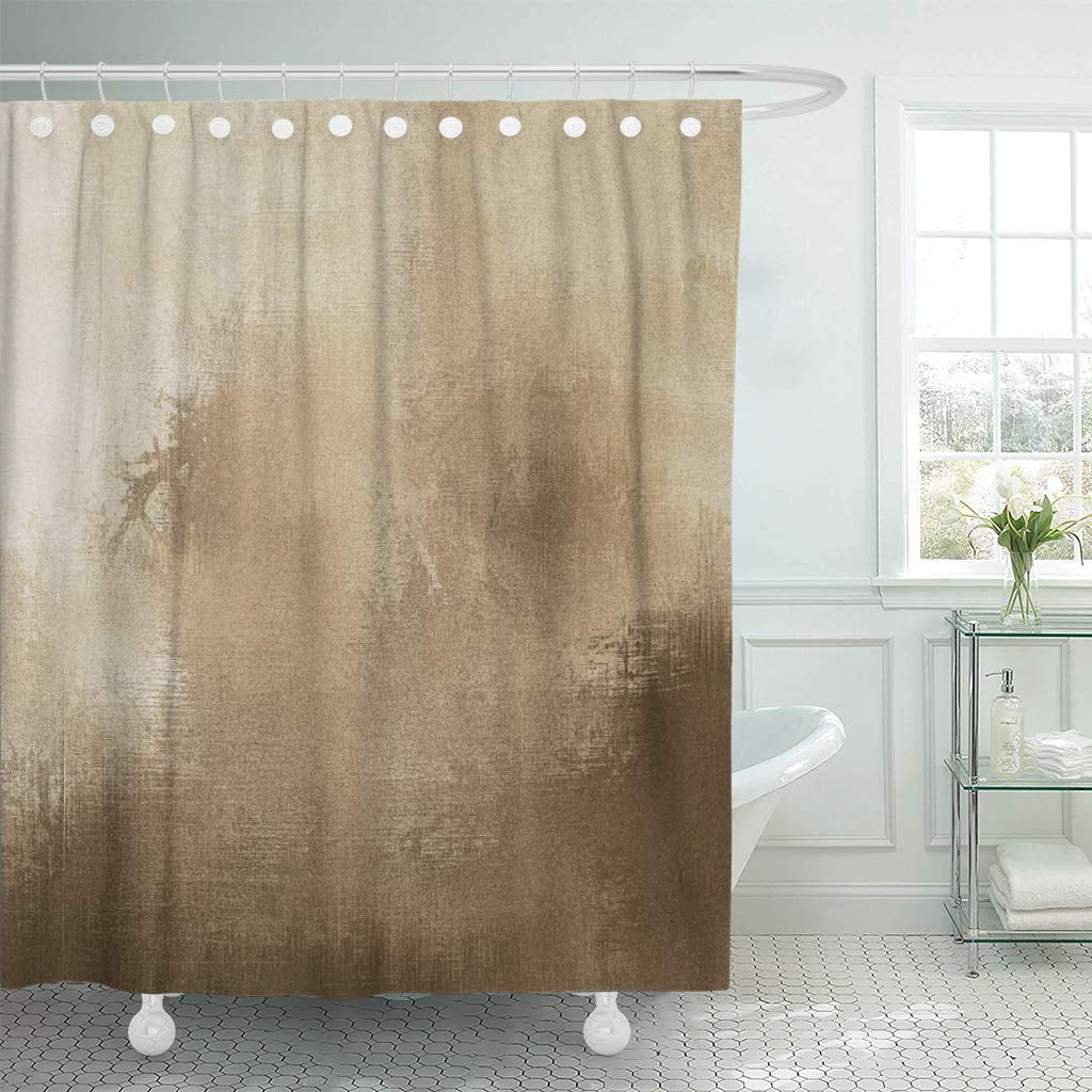 Heavy duty shower curtain liner solid brown water repellent w 12hooks  70" 72" 