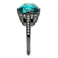 thumbnail image 4 of IP Light Black (IP Gun) Stainless Steel Ring with Top Grade Crystal in Blue Zircon for Women Blue Zircon Stone Color Style TK2998 Size 10, 4 of 4