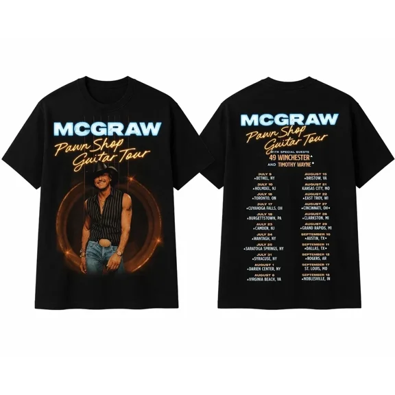 Tim McGraw Pawn Shop Guitar Tour 2026 Country Concert T-Shirt