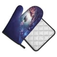 thumbnail image 2 of KLL Planets Stars And Galaxies Pattern Oven Mitts and Pot Holders 2pcs Sets for Kitchen, Oven Mitt Heat Resistant 536°F, Oven Gloves for Kitchen,Cooking and Baking, 2 of 7