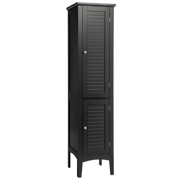 Spaco Freestanding Bathroom Storage Cabinet for Kitchen and Living Room-Black, Bathroom Storage Cabinet for Entryway Storage, Home Office Furniture