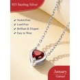 thumbnail image 6 of Suplight Silver Necklace for Women 925 Sterling Silver Birthstone Love Heart Necklace, 6 of 9
