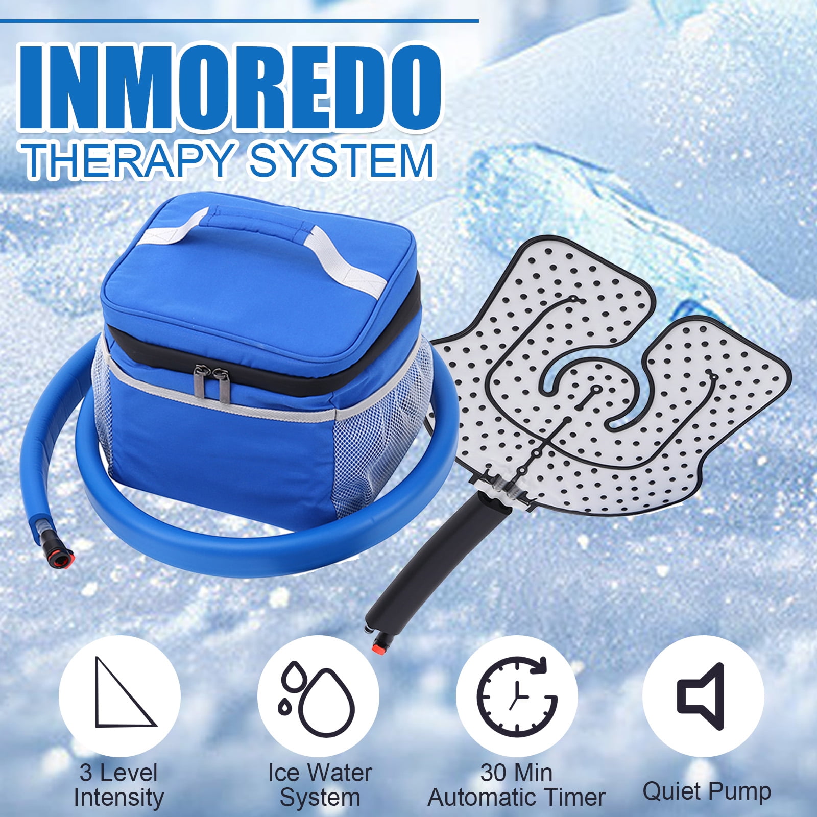Cold Ice Machine Therapy System , Knee/Joint Pad, Cooling Reservoir and Quiet Bump, for Post-Surgery and Post-Trauma Pain Relief